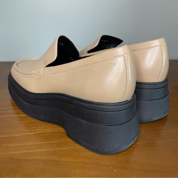 VAGABOND Carla Lark Chunky Platform 90s Y2K Loafers Tan Beige Leather 39 9 NWOB - Picture 8 of 16